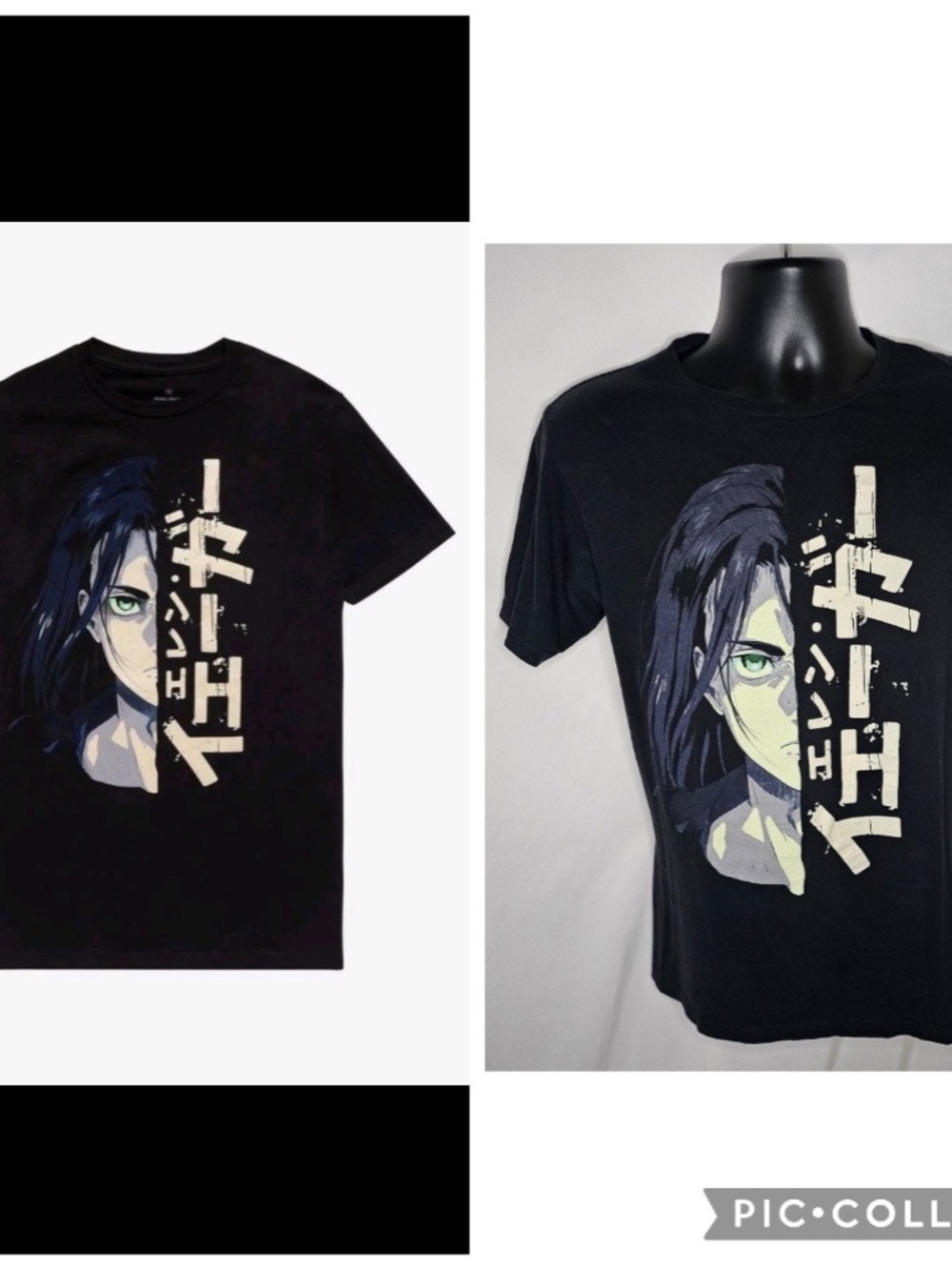 Mens Ripple Junction Attack On Titan Final Season Eren Split Shirt Black Size S